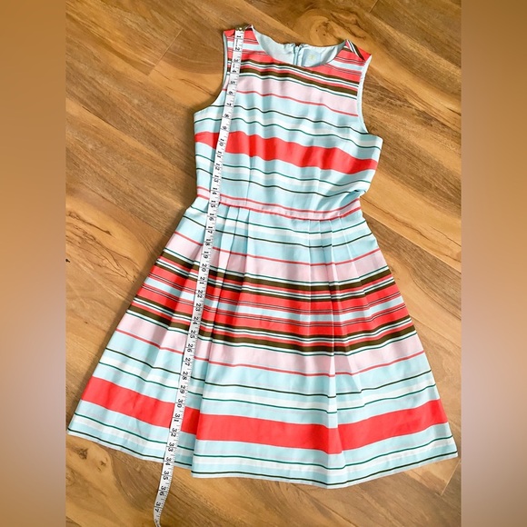 CeCe l Cynthia Steffe Claiborne Striped Rainbow Pleated Clearwater Aline Dress 0 - Picture 11 of 13